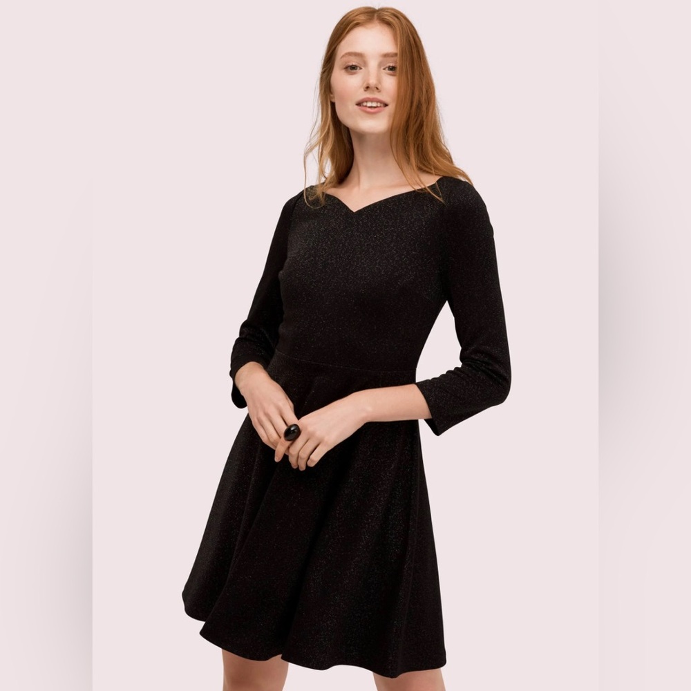 Kate Spade Black Sparkle Fit & Flare Dress